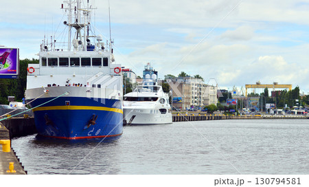 Szczecin, Poland. 16 July 2025. Landscape view and ships and boats on the Odra River  130794581