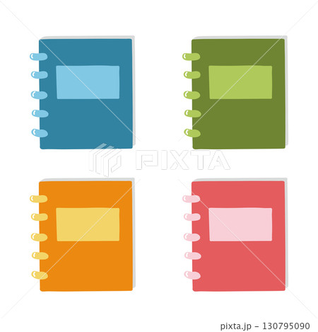 collection of spiral bound notebook with blank label for writing or drawing collection of spiral bound notebook with blank label for writing or drawing 130795090