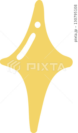 Yellow shiny sparkle icon on transparent background for design and decoration 130795108