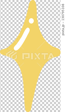 Yellow shiny sparkle icon on transparent background for design and decoration 130795108