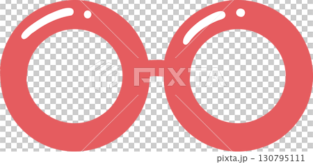 Red round eyeglasses icon isolated on transparent background 130795111
