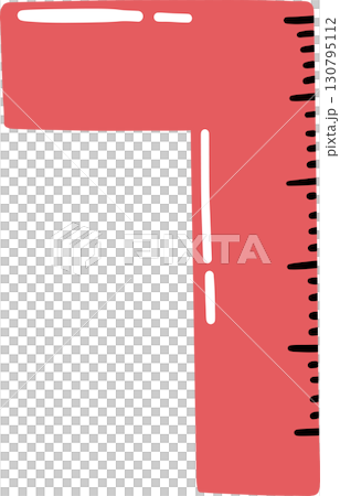 Red plastic ruler measuring tool with black scale markings Red plastic ruler measuring tool with black scale markings 130795112