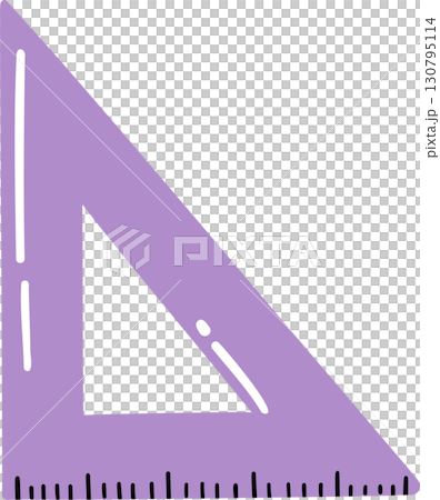 Purple triangular ruler isolated on transparent...のイラスト素材 [130795114 ...