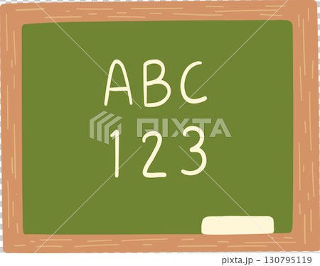 Chalkboard with ABC and 123 written for basic education concept Chalkboard with ABC and 123 written for basic education concept 130795119