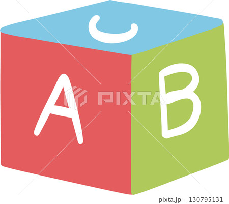 Colorful alphabet block with letters A B and C for early childhood learning Colorful alphabet block with letters A B and C for early childhood learning 130795131