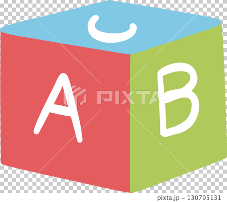 Colorful alphabet block with letters A B and C for early childhood learning 130795131