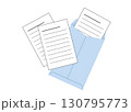 レポート用紙,便箋などを封筒に入れたイラストです。ビジネスシーンに。 130795773