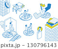 転職に関するイラストセット はんこver 転職に関するイラストセット はんこver 130796143