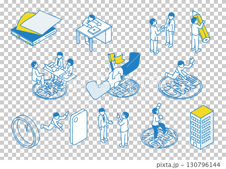 Cartoon set about changing jobs Cartoon set about changing jobs 130796144