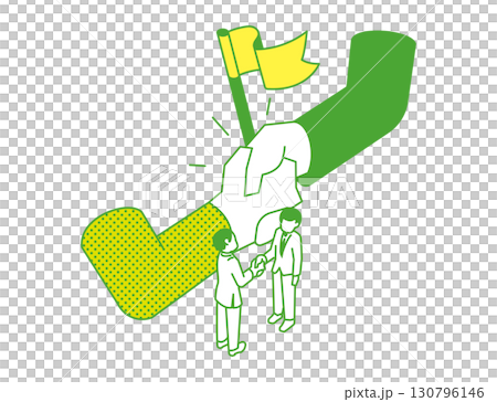 Illustration to shake hands 130796146