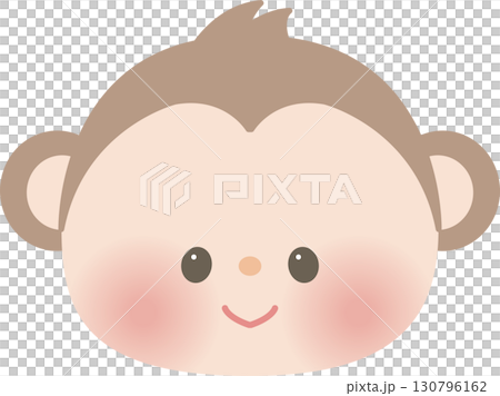 かわいい干支の動物イラスト_猿_申 かわいい干支の動物イラスト_猿_申 130796162