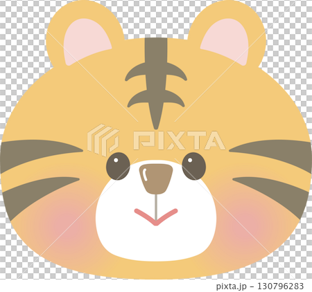 可愛的十二生肖動物插畫_老虎_老虎 130796283