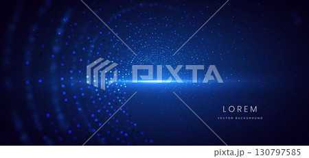Technology futuristic digital dot glowing particles on dark blue background. Technology futuristic digital dot glowing particles on dark blue background. 130797585