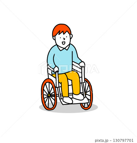 車椅子を利用する人のイラスト 130797701
