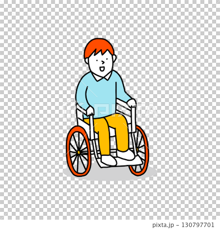 Illustration of a person using a wheelchair 130797701