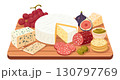 Cheese and Charcuterie Board Illustration 130797769