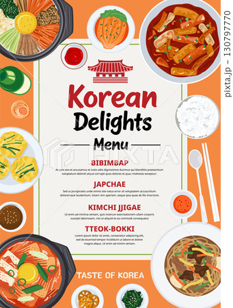 Korean Delights Menu Poster Template Korean Delights Menu Poster Template 130797770