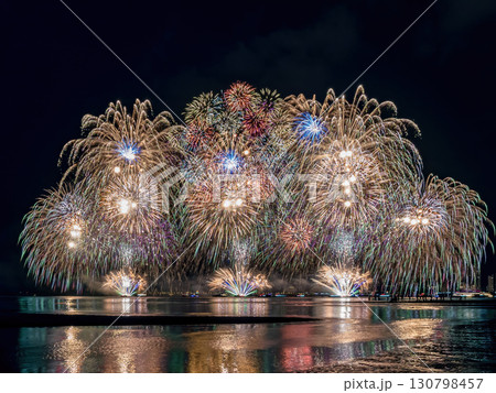Firework in summertime in Taiwan. 130798457