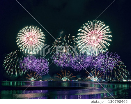 Firework in summertime in Taiwan. 130798463