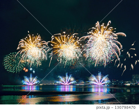 Firework in summertime in Taiwan. 130798470