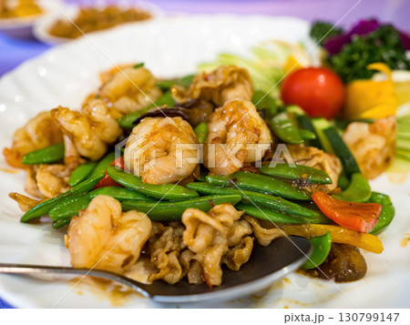 Stir-Fried Shrimp with fresh snap pea Stir-Fried Shrimp with fresh snap pea 130799147