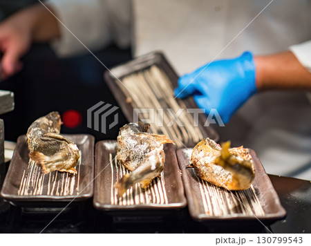 People hand grab delicious asian food in hotel seminar room food and drink 130799543