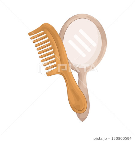 Illustration of Comb and mirror 130800594
