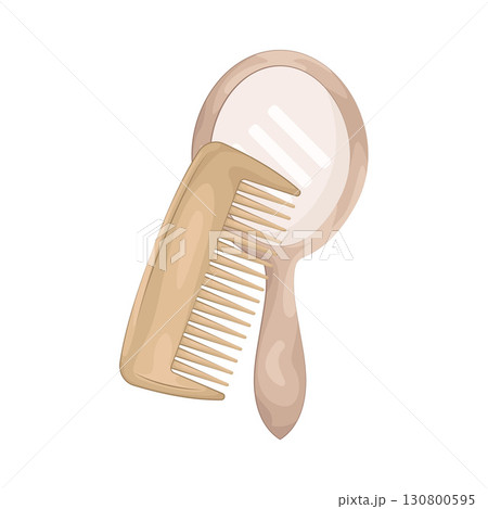 Illustration of Comb and mirror 130800595
