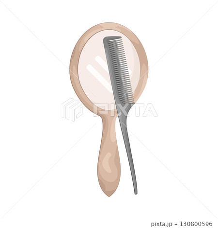 Illustration of Comb and mirror 130800596