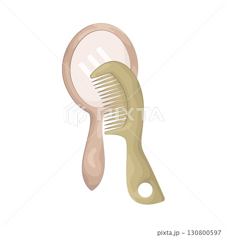 Illustration of Comb and mirror 130800597