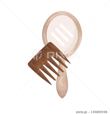 Illustration of Comb and mirror 130800598