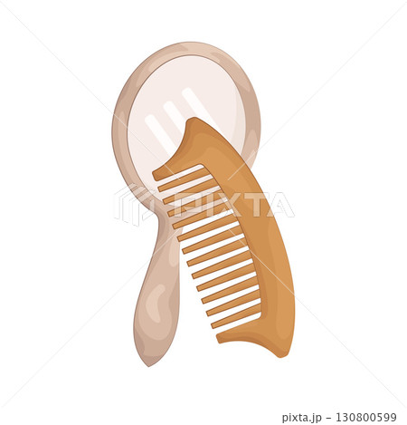 Illustration of Comb and mirror 130800599