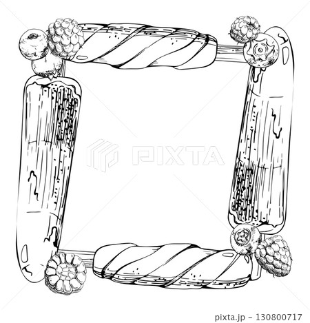 Layered and spiral ice lolly popsicle sorbet dessert, scattered raspberry blueberry berries. graphic square frame illustration hand drawn in vector ink. Ice cream scrapbooking, foodie snack menu Layered and spiral ice lolly popsicle sorbet dessert, scattered raspberry blueberry berries. graphic square frame illustration hand drawn in vector ink. Ice cream scrapbooking, foodie snack menu 130800717