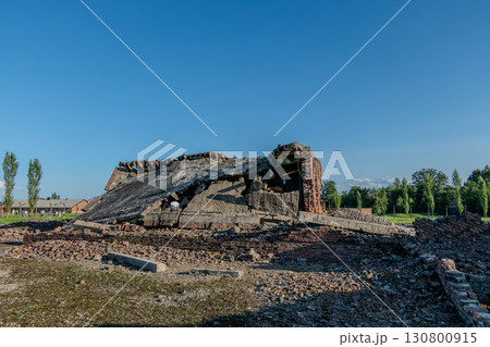 Auschwitz Birkenau Concentration and Extermination Camp.. Ruins of the gas chambers Auschwitz Birkenau Concentration and Extermination Camp.. Ruins of the gas chambers 130800915