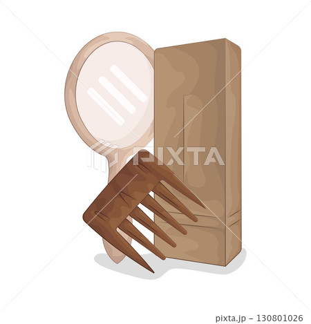 Illustration of Comb and mirror  130801026
