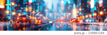 Blurred city lights at night, creating a vibrant and colorful bokeh effect. Blurred city lights at night, creating a vibrant and colorful bokeh effect. 130801164