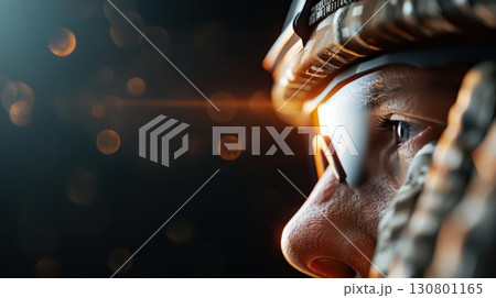 Close-up of three astronauts in white space suits with glowing visors, against a blue background. Close-up of three astronauts in white space suits with glowing visors, against a blue background. 130801165