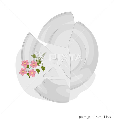 Illustration of Broken plate  130801195