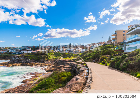 Tamarama coastal trail along shoreline in Sydney, Australia 130802684
