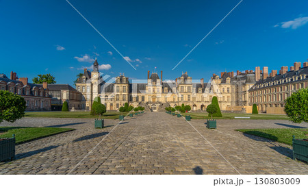 Beautiful Medieval landmark - royal hunting castle Fontainbleau timelapse hyperlapse. Beautiful Medieval landmark - royal hunting castle Fontainbleau timelapse hyperlapse. 130803009