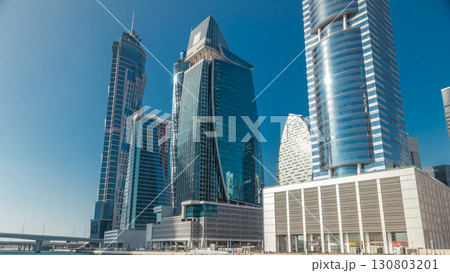 Panoramic timelapse view of business bay and downtown area of Dubai 130803201