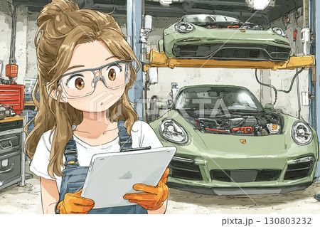 美優シリーズ：EV車のメンテナンス（タブレットで車載システム確認・リアル調） 130803232
