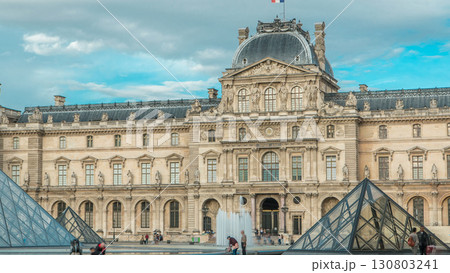 Flag on the top of main tower museum building timelapse. Paris, France Flag on the top of main tower museum building timelapse. Paris, France 130803241