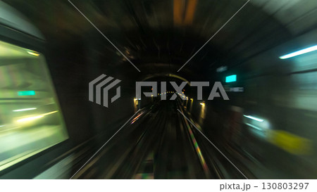 Moving through subway tunnel timelapse in Paris 130803297