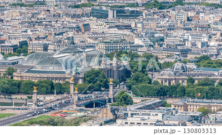 Top view of Paris skyline from observation deck of Montparnasse tower timelapse. Paris, France 130803313