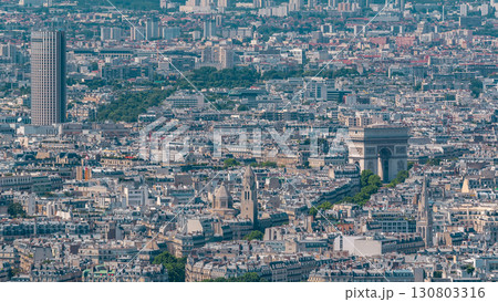 Top view of Paris skyline from observation deck of Montparnasse tower timelapse. Paris, France 130803316