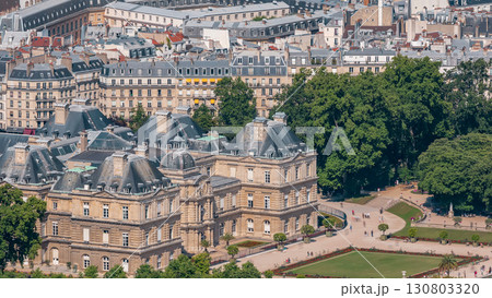 Top view of Paris skyline from observation deck of Montparnasse tower timelapse. Main landmarks of european megapolis. Paris, France 130803320