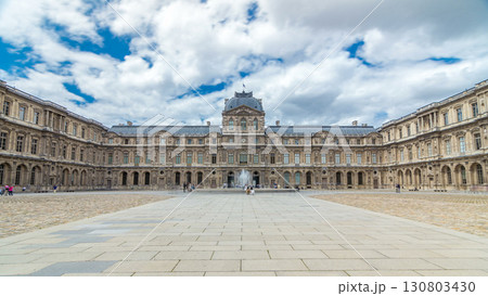 inner yard of museum with fountain timelapse hyperlapse. Paris, France inner yard of museum with fountain timelapse hyperlapse. Paris, France 130803430