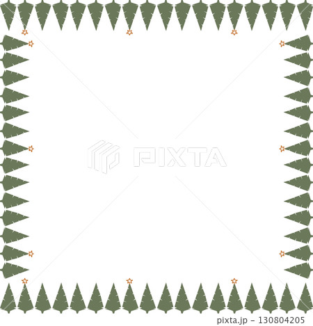 Winter tree New Year frame. Cute simple Christmas tree frame. Nature template to write text matter 130804205