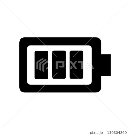 フル充電を表すシンプルデザインの電池残量アイコン 130804260